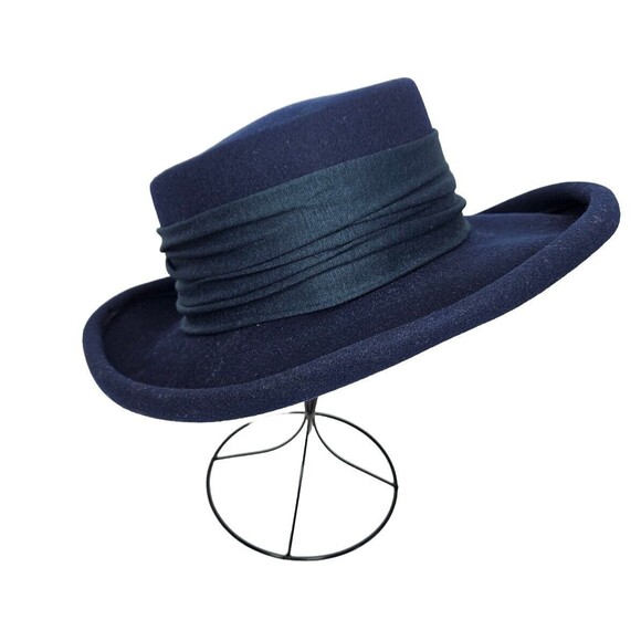 Vintage Importina Bollman Women's Blue Hat 100% Wool Doeskin Felt - Picture 2 of 12